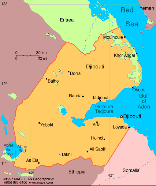 politique carte du djibouti